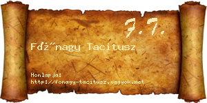 Fónagy Tacitusz névjegykártya